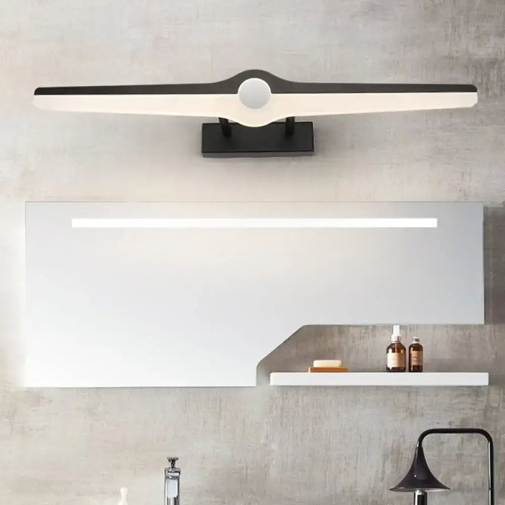 Decorbites black modern wall light with aluminum acrylic build, long bar with central hub on Tampa Home & Garden Store