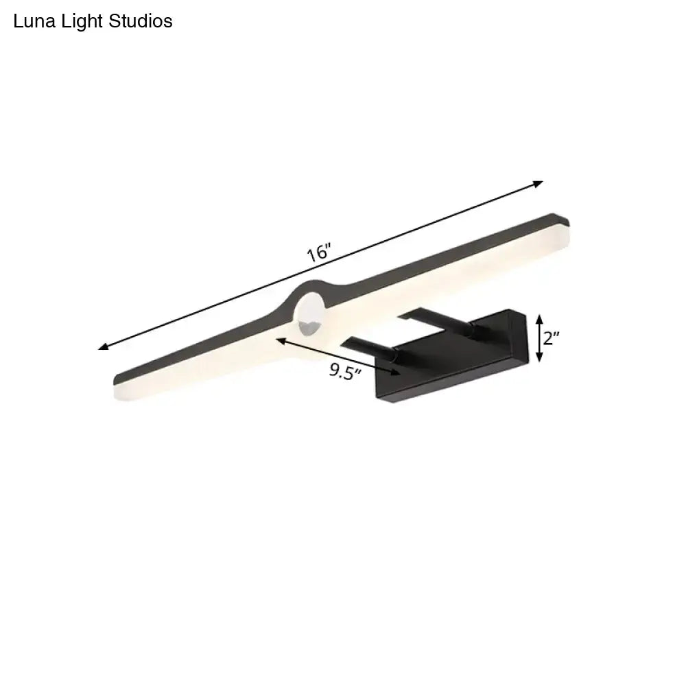 Wall light Decorbites black aluminum acrylic with 16in long bar and 9.5in wall projection on Tampa Home & Garden Store