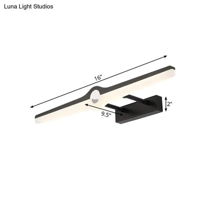 Wall light Decorbites black aluminum acrylic with 16in long bar and 9.5in wall projection on Tampa Home & Garden Store