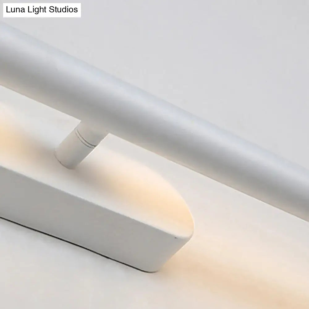 Modern black & white LED wall vanity light for bathroom in metal by Luna Light Studios on Tampa Home & Garden Store