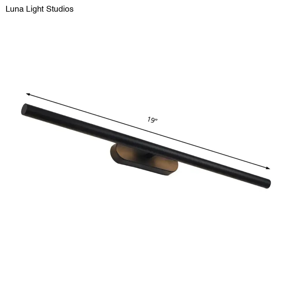 Modern LED wall vanity light by Decorbites, black 19-inch bar with brass-toned wall mount on Tampa Home & Garden Store