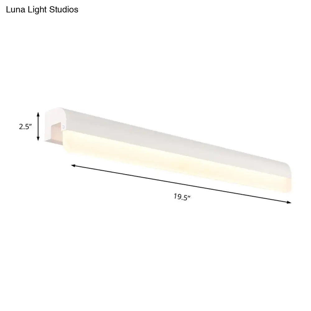 Modern black & white linear LED bathroom wall light sconce by Decorbites, 19.5in long on Tampa Home & Garden Store