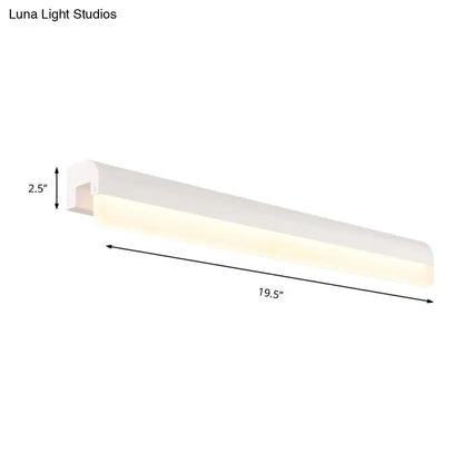 Modern black & white linear LED bathroom wall light sconce by Decorbites, 19.5in long on Tampa Home & Garden Store