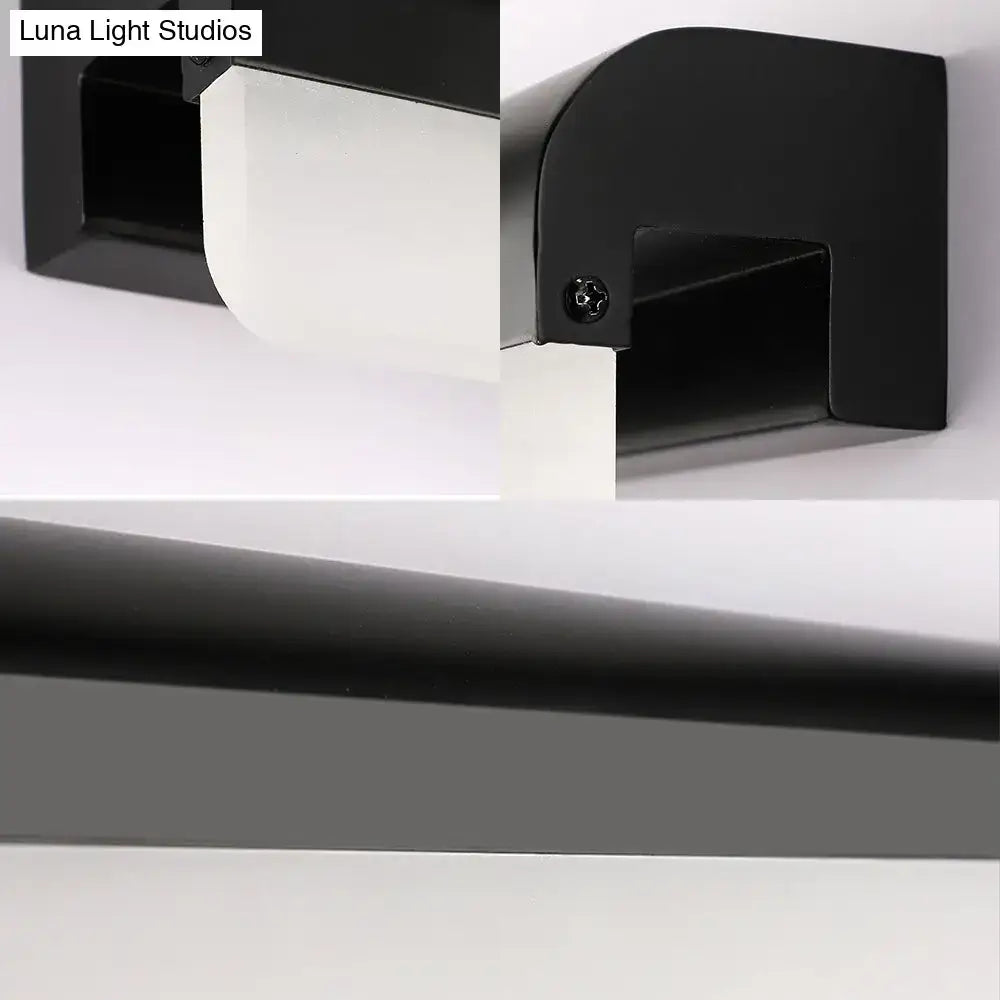 Modern black and white linear LED bathroom wall sconce by Luna Light Studios on Tampa Home & Garden Store