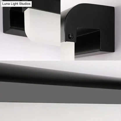 Modern black and white linear LED bathroom wall sconce by Luna Light Studios on Tampa Home & Garden Store