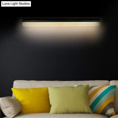 Modern black and white linear LED wall light sconce, bathroom, wall-mounted by Decorbites on Tampa Home & Garden Store