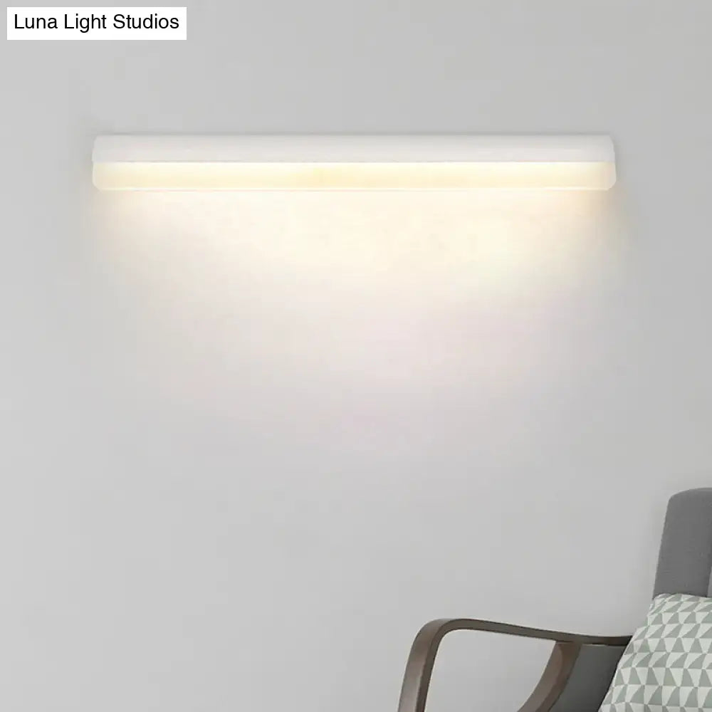 Modern black and white linear LED wall light bathroom sconce on wall on Tampa Home & Garden Store