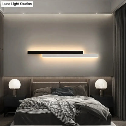 Modern black and white linear LED wall light for corridor by Decorbites on Tampa Home & Garden Store