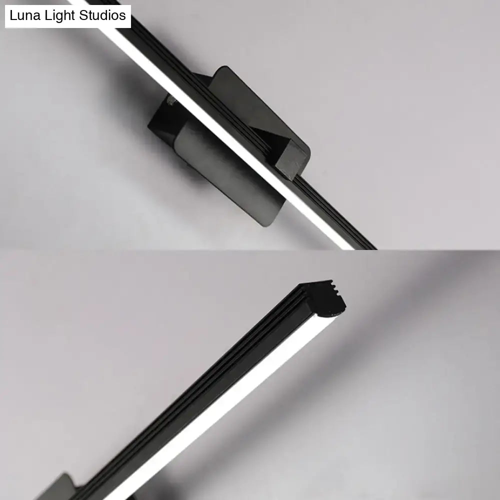 Decorbites black iron vanity light with slim linear LED bar wall mount on Tampa Home & Garden Store
