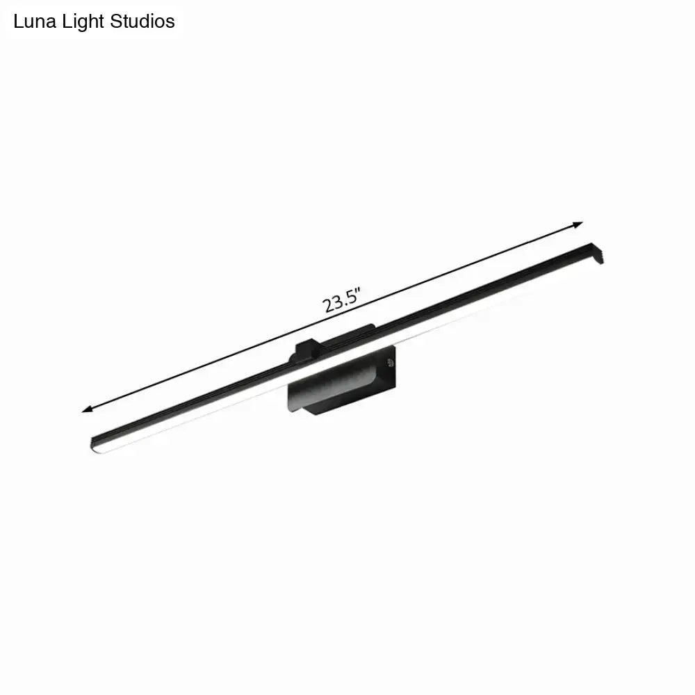 Black Iron Vanity Light by Decorbites, modern black iron bar vanity fixture 23.5in long on Tampa Home & Garden Store