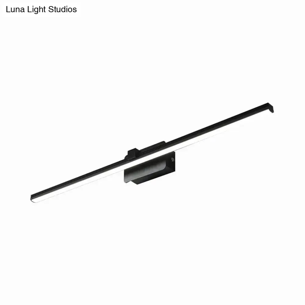 Black Iron Vanity Light bar by Decorbites with slim LED strip and rectangular wall mount on Tampa Home & Garden Store
