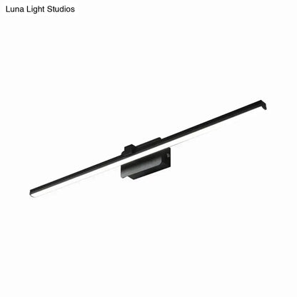 Black Iron Vanity Light bar by Decorbites with slim LED strip and rectangular wall mount on Tampa Home & Garden Store