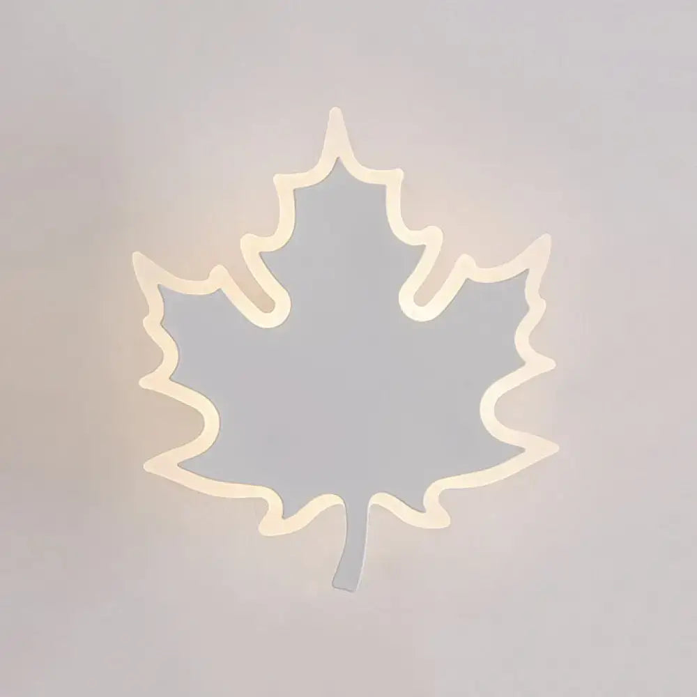 Black White Maple Sconce by Decorbites, leaf-shaped wall light with glowing edge on Tampa Home & Garden Store