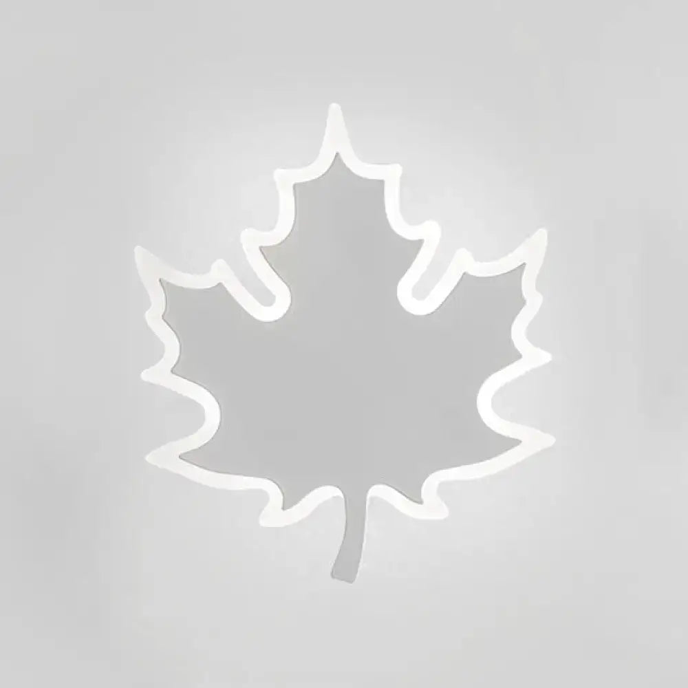 Black White Maple Sconce by Decorbites, white illuminated maple leaf wall light on Tampa Home & Garden Store