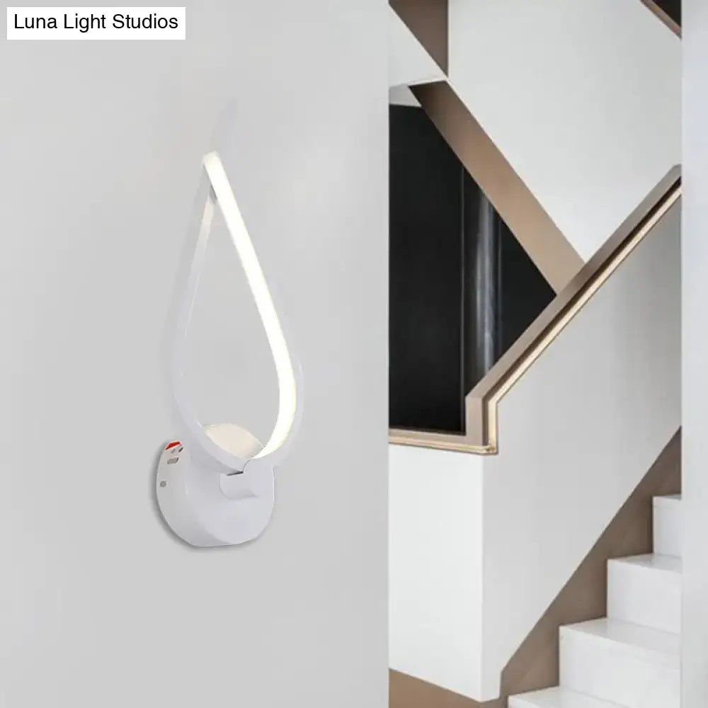 Metal linear wall sconce white finish with integrated LED edge on Tampa Home & Garden Store