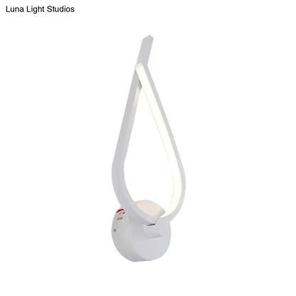 Metal Linear Wall Sconce by Decorbites with white finish and looped teardrop frame on Tampa Home & Garden Store