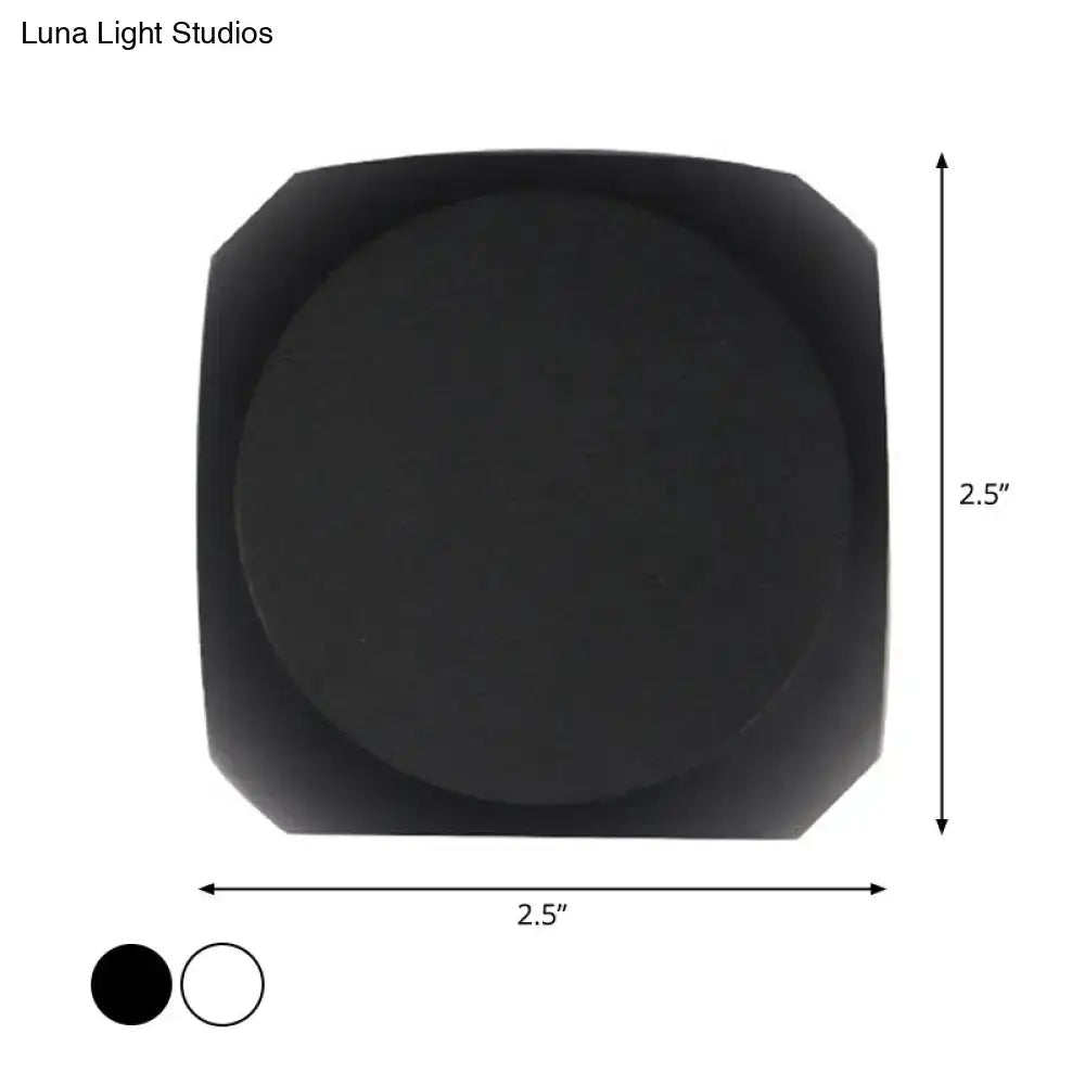 Decorbites Mini Cube Wall Sconce, black finish, 2.5 in square; black/white color options on Tampa Home & Garden Store