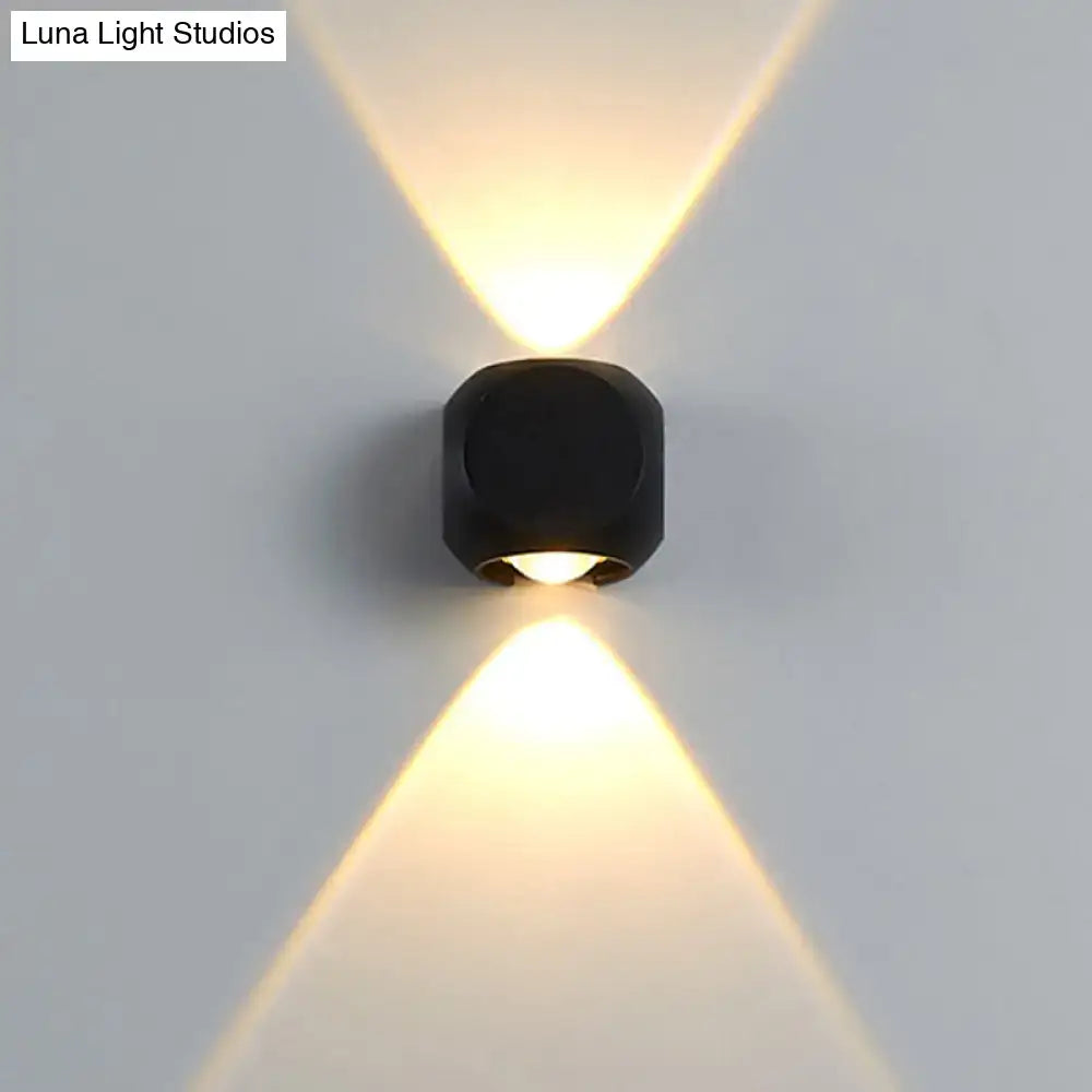 Mini Cube Wall Sconce Decorbites black cube wall light with warm up and down glow on Tampa Home & Garden Store