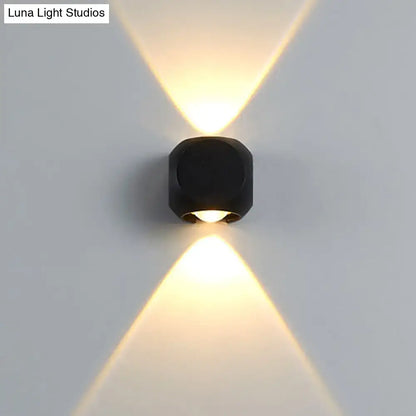 Mini Cube Wall Sconce Decorbites black cube wall light with warm up and down glow on Tampa Home & Garden Store
