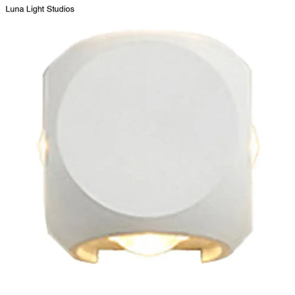 Mini Cube Wall Sconce by Decorbites, white frosted cube with warm glow on Tampa Home & Garden Store