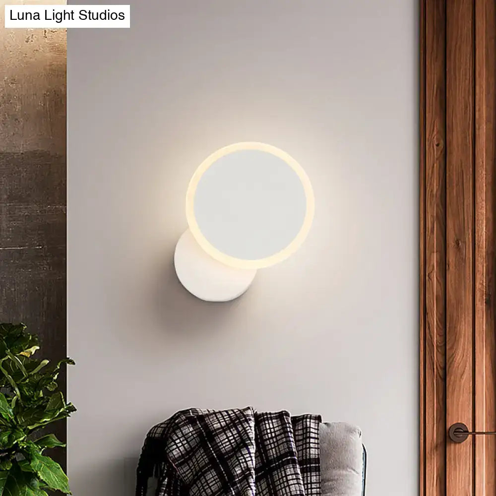 White circular LED wall sconce with ring glow by Decorbites on Tampa Home & Garden Store