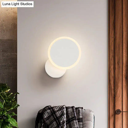 White circular LED wall sconce with ring glow by Decorbites on Tampa Home & Garden Store