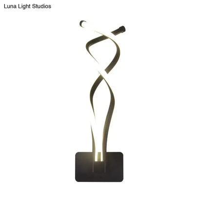 White musical note lamp with spiraling metal ribbons and black base Decorbites on Tampa Home & Garden Store