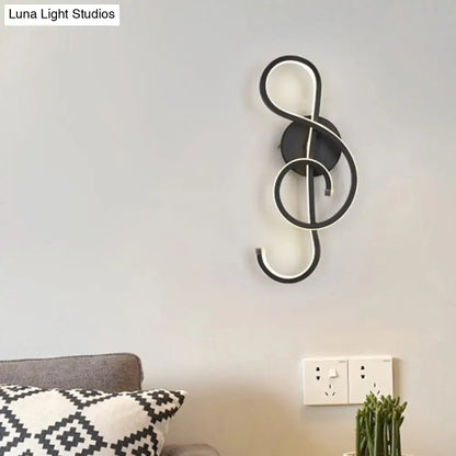 White treble-clef musical note wall lamp by Decorbites, wall-mounted decor on Tampa Home & Garden Store