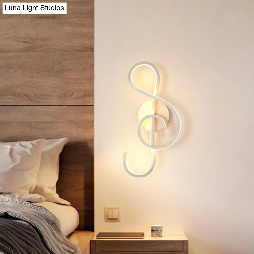 White Musical Note Acrylic Lamp And Shade