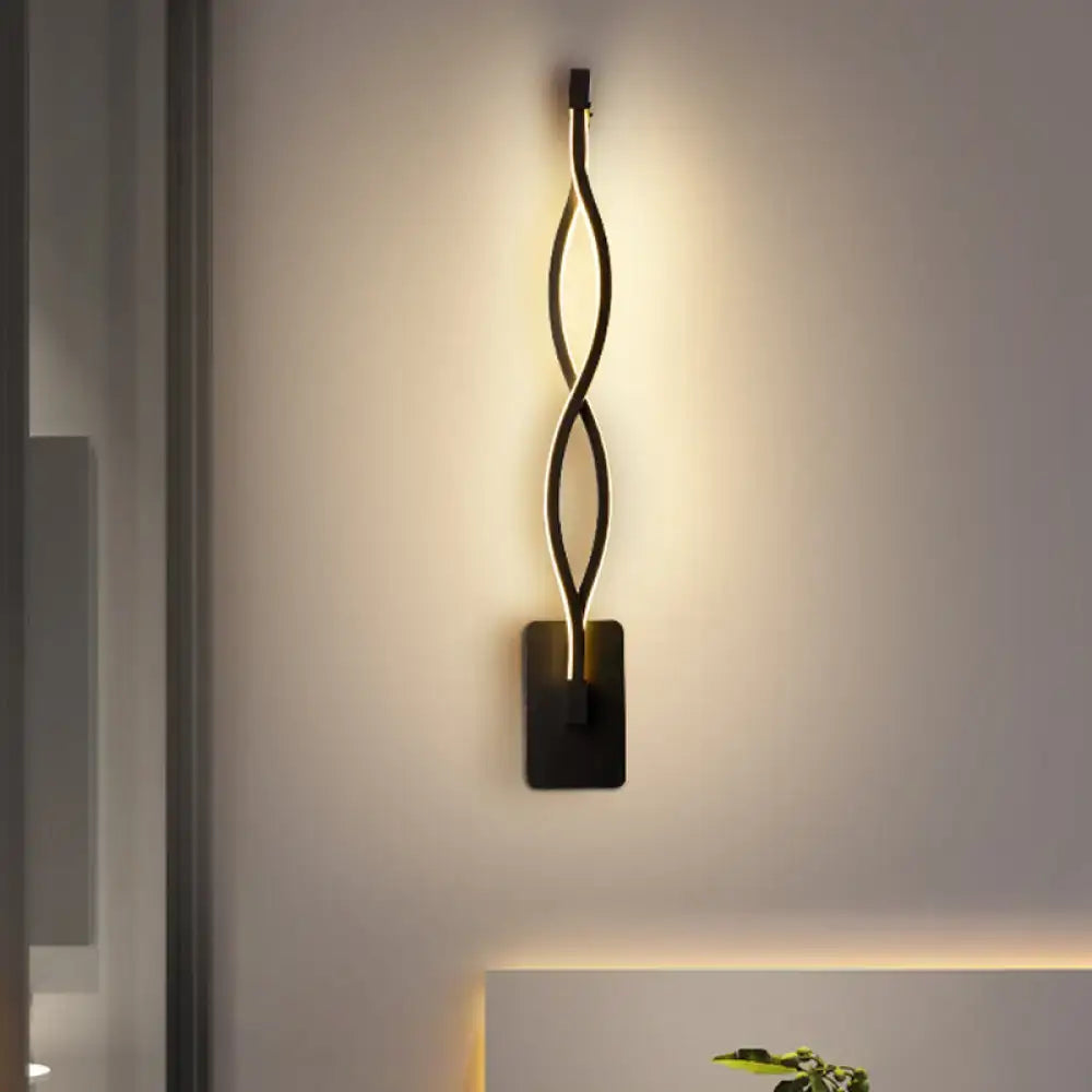 White musical note wall lamp with intertwined loops, warm LED glow, wall-mounted decor on Tampa Home & Garden Store