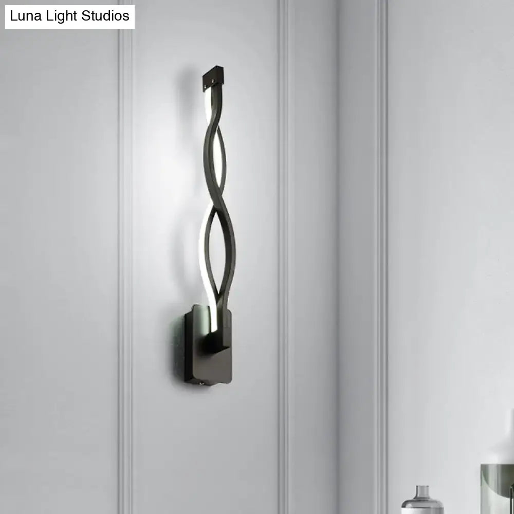 White Musical Note Lamp with a black twisted metal stem and LED glow by Luna Light Studios on Tampa Home & Garden Store