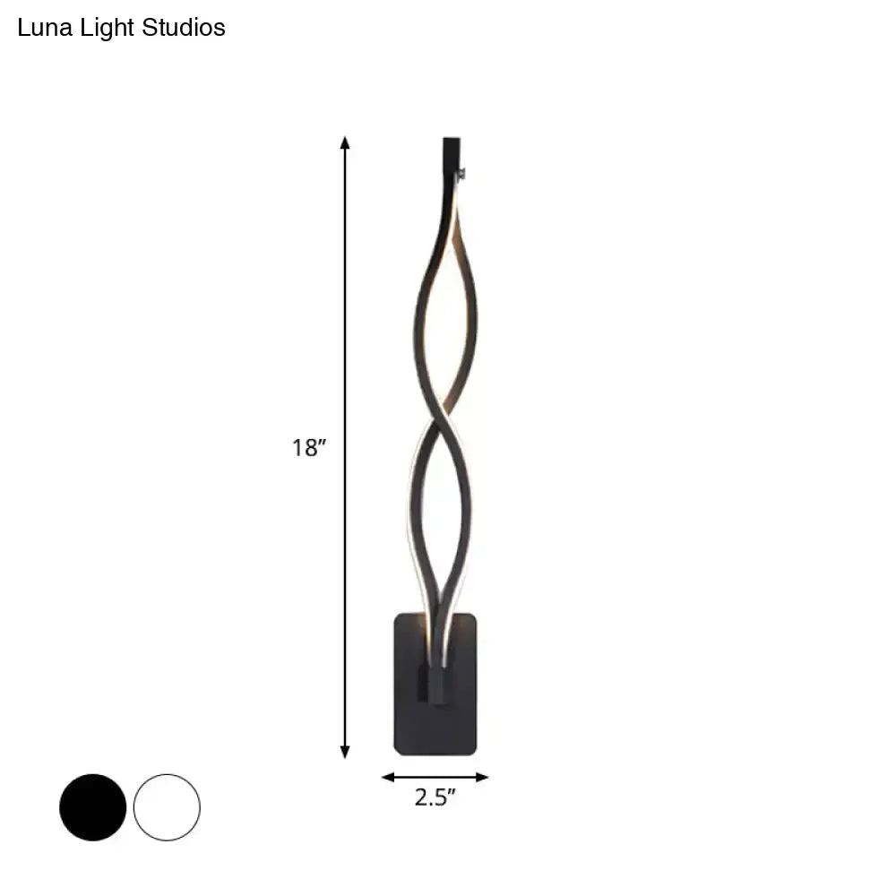 White Musical Note Lamp Decorbites; twisted black metal stem, white glow, 18in tall base on Tampa Home & Garden Store