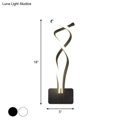 White Decorbites musical note lamp with twisted metal stem on black base, 18in tall on Tampa Home & Garden Store