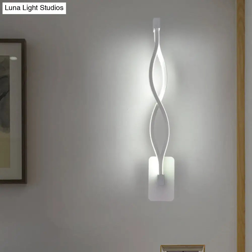 White Musical Note Lamp by Decorbites wall-mounted sculpture with intertwined white ribbons on Tampa Home & Garden Store