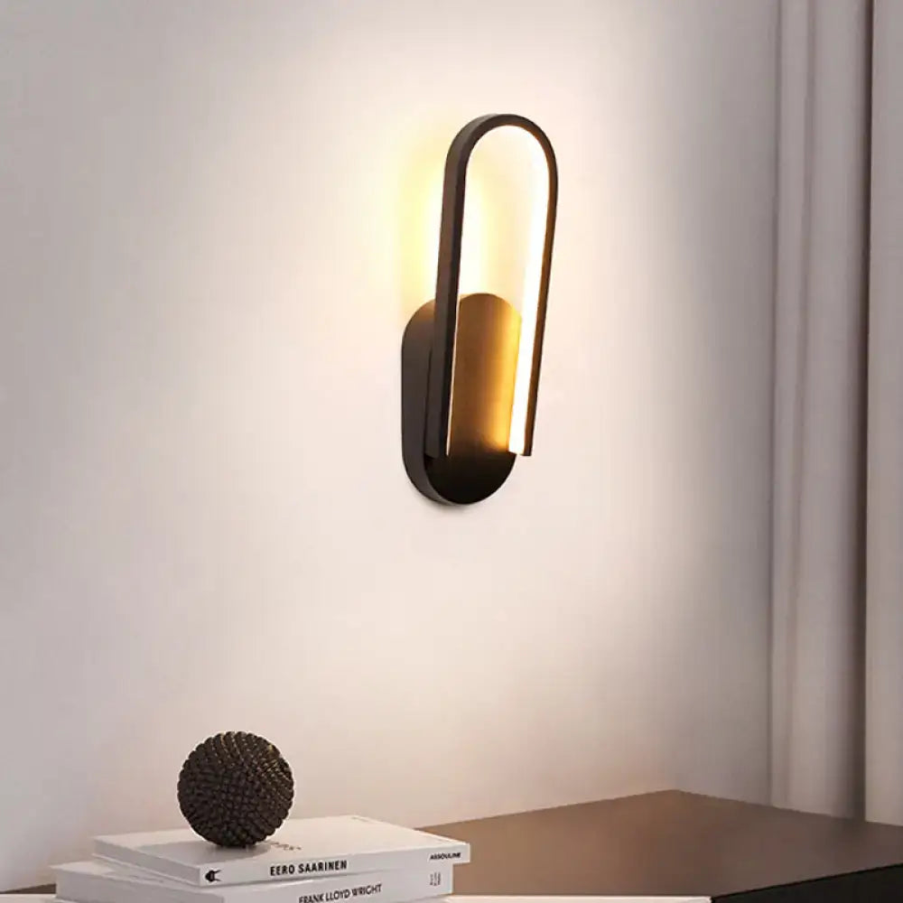 Black metal acrylic parlor wall sconce with brass-toned inner shade Decorbites on Tampa Home & Garden Store