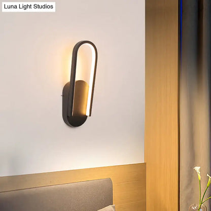 Black metal acrylic parlor wall sconce with looped light, wall mounted Decorbites on Tampa Home & Garden Store
