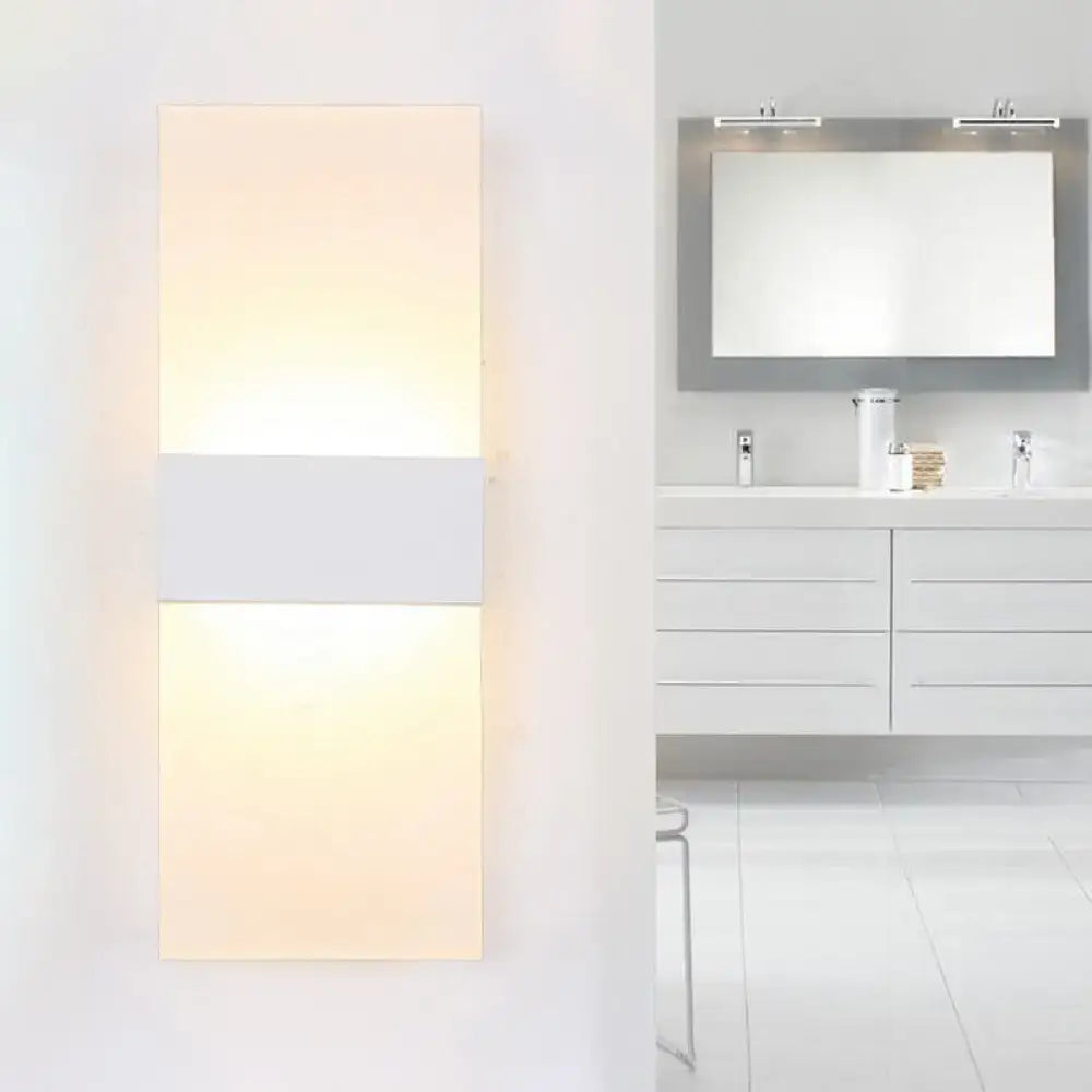 Black White Rectangular Sconce by Decorbites, wall-mounted with warm top and bottom panels on Tampa Home & Garden Store