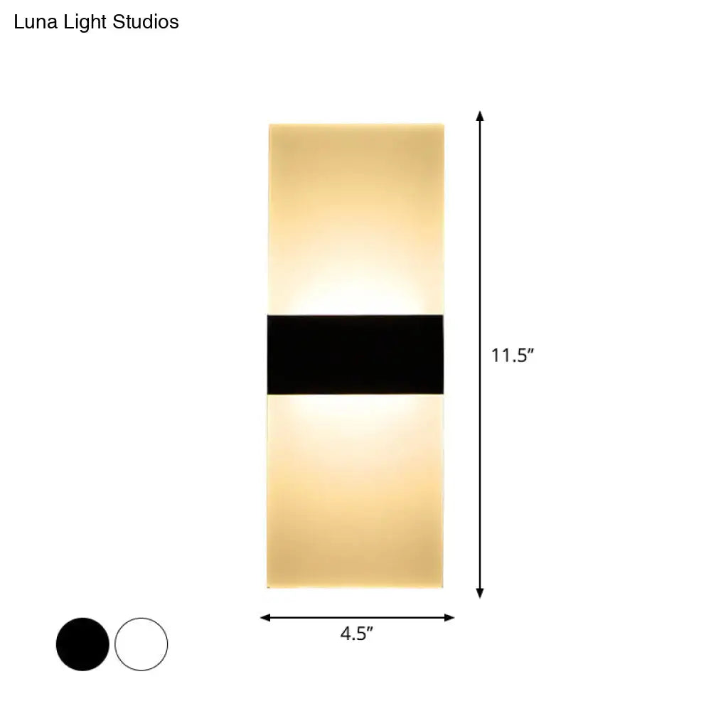 Black White Rectangular Sconce by Decorbites, wall-mounted with a black band on Tampa Home & Garden Store