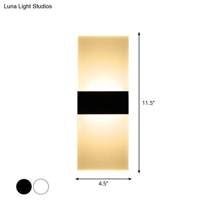 Black White Rectangular Sconce by Decorbites, wall-mounted with a black band on Tampa Home & Garden Store
