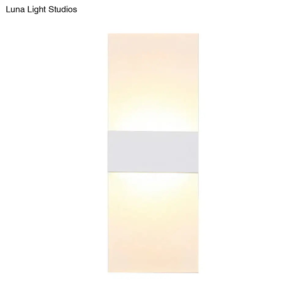 Black White Rectangular Sconce by Decorbites with white panels and gray midband on wall on Tampa Home & Garden Store