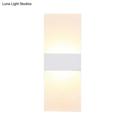 Black White Rectangular Sconce by Decorbites with white panels and gray midband on wall on Tampa Home & Garden Store