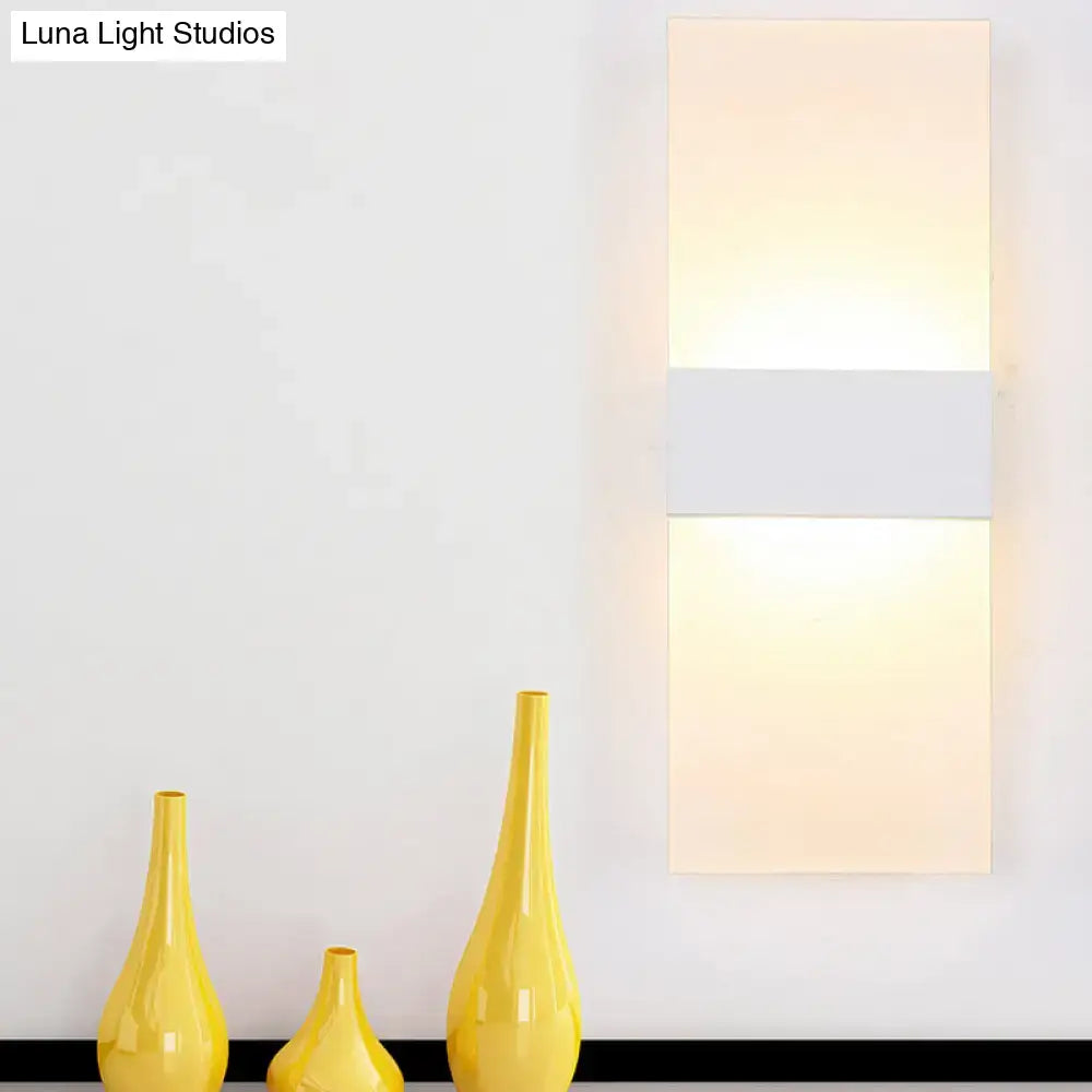 Decorbites black white rectangular wall sconce with dual glowing panels and white middle band on Tampa Home & Garden Store