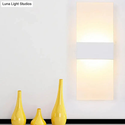 Decorbites black white rectangular wall sconce with dual glowing panels and white middle band on Tampa Home & Garden Store