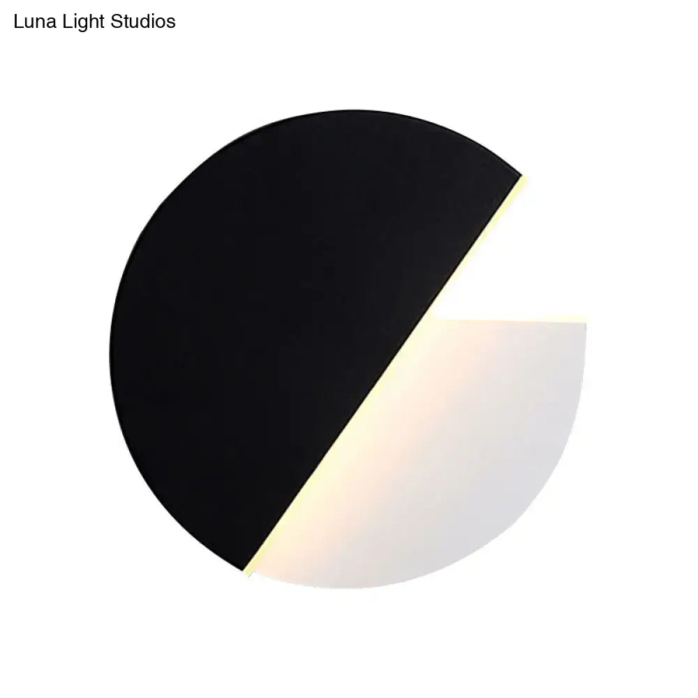 Black Acrylic Minimalist LED Lamp by Decorbites, sconce with black/white split and warm light on Tampa Home & Garden Store