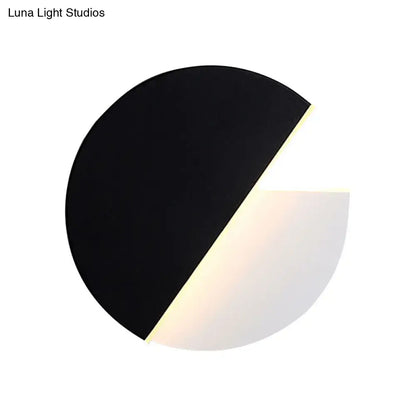 Black Acrylic Minimalist LED Lamp by Decorbites, sconce with black/white split and warm light on Tampa Home & Garden Store