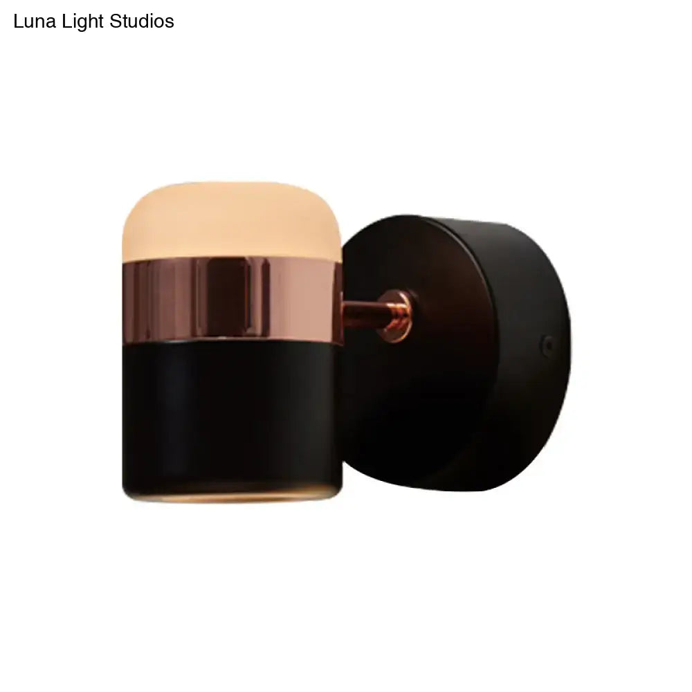 Black Glass Rotatable LED Wall Sconce by Decorbites, copper accent on Tampa Home & Garden Store