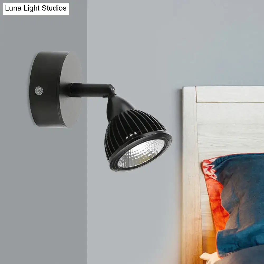Black LED wall spotlight by Decorbites with adjustable arm and ribbed heat-sink shade on Tampa Home & Garden Store