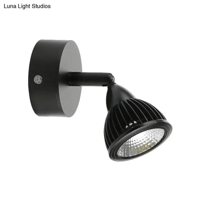 Black LED wall spotlight by Decorbites with adjustable head and ribbed black metal housing on Tampa Home & Garden Store