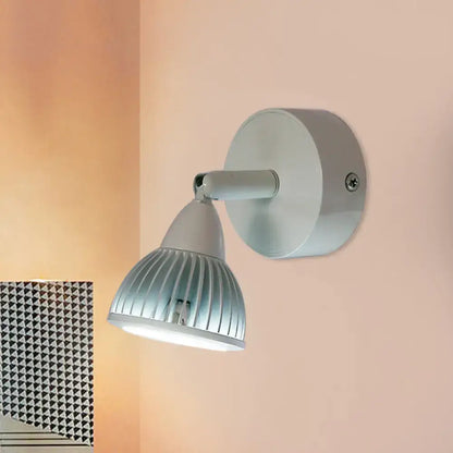 Black LED wall spotlight by Decorbites with adjustable arm and ribbed metal shade on Tampa Home & Garden Store