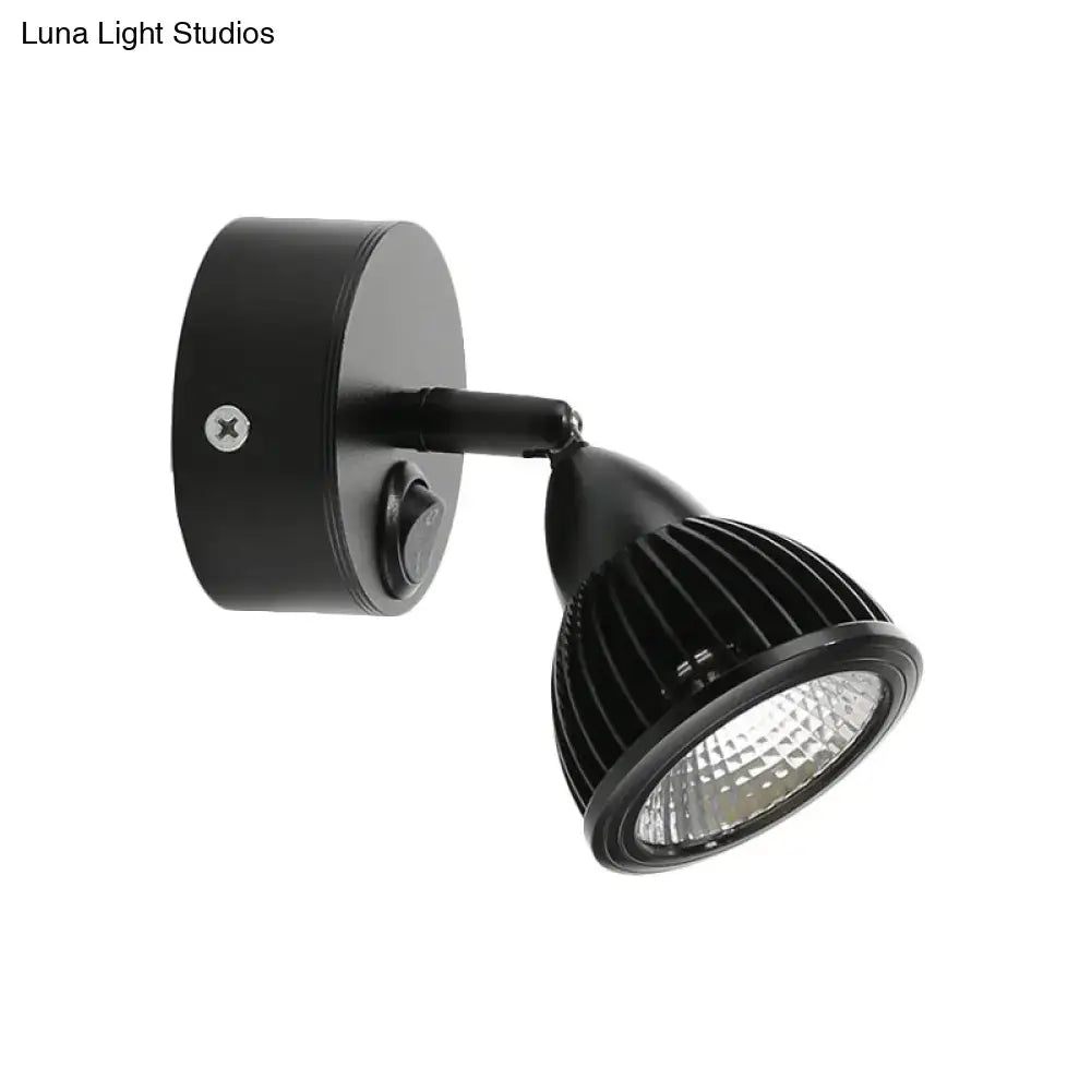 Black LED wall spotlight with adjustable arm and ribbed heat-sink housing by Decorbites on Tampa Home & Garden Store